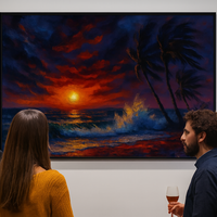 Tempest Ember Seascape Art Print - Thumbnail 1