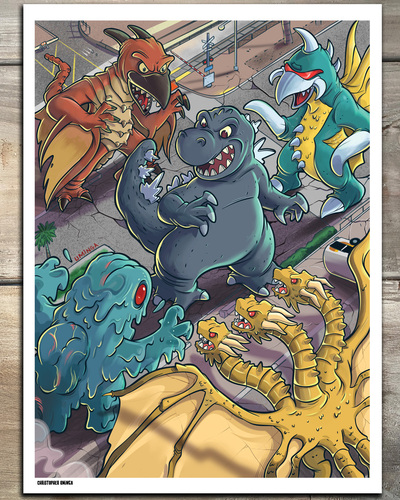 Monster Fight Print