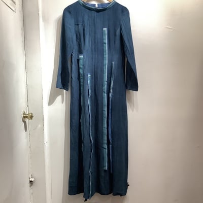 I wish (yohji yamamoto) blue wool long dress