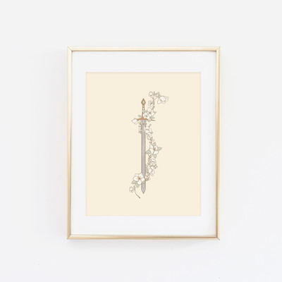 Knight sword print