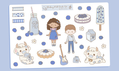 Blueberry Milk Sticker Sheet
