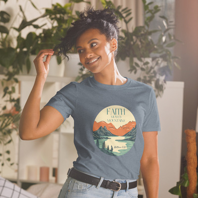 Faith moves mountains large logo short-sleeve unisex t-shirt