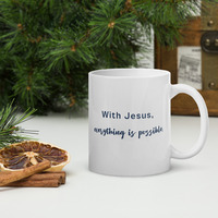 Faith Moves Mountains White glossy mug - Thumbnail 1