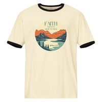 Faith Moves Mountains Unisex ringer t-shirt - Thumbnail 1