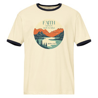 Faith Moves Mountains Unisex ringer t-shirt - Thumbnail 8