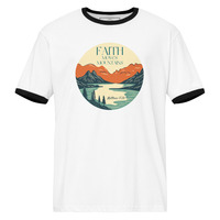 Faith Moves Mountains Unisex ringer t-shirt - Thumbnail 12