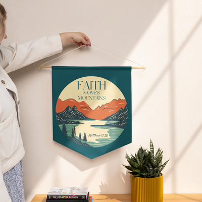 Faith moves mountains pennant banner