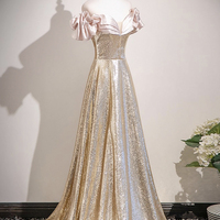 Beautiful Sequins Long A-Line Prom Party Dress - Thumbnail 3