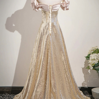 Beautiful Sequins Long A-Line Prom Party Dress - Thumbnail 4