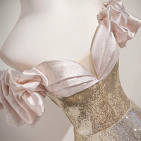 Beautiful Sequins Long A-Line Prom Party Dress - Thumbnail 5