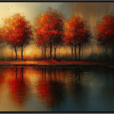 Echoes of emberlight landscape art print