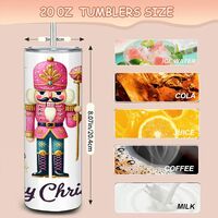 Pink Nutcracker Tumbler 20oz, Merry Christmas Insulated Mug, Free, Fast Ship Gift. - Thumbnail 6