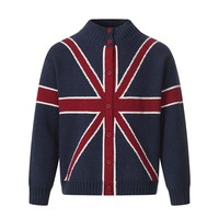 Personalized jacquard cardigan knitted jacket loose casual versatile sweater - Thumbnail 2