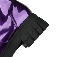 Purple Patent Leather Lace Up Knee High Boots - Thumbnail 7