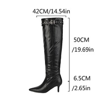 Chic Pointed Toe Knee High Boots - Thumbnail 8