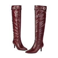 Chic Pointed Toe Knee High Boots - Thumbnail 7