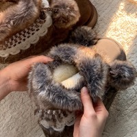 Retro Ethnic Snow Boots With Pom-pom Balls - Thumbnail 6