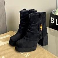 Retro tassel beaded trouser leg Martin boots - Thumbnail 6