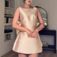 Women'S Backless Butterfly Knot High Waisted Dress - Thumbnail 1