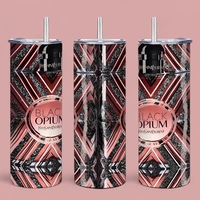 Black Op ium Designer-Inspired Insulated Skinny Tumbler | Glam Glitter Print Fashion Mug | Luxury Gift | Free Ship - Thumbnail 1