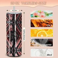 Black Op ium Designer-Inspired Insulated Skinny Tumbler | Glam Glitter Print Fashion Mug | Luxury Gift | Free Ship - Thumbnail 3