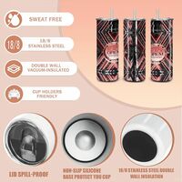 Black Op ium Designer-Inspired Insulated Skinny Tumbler | Glam Glitter Print Fashion Mug | Luxury Gift | Free Ship - Thumbnail 4