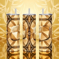 Gold Diamond Gemstone Insulated Skinny Tumbler | Luxury Lady Fabulous Bling Crystal Travel Mug | Glamorous Gift - Thumbnail 1