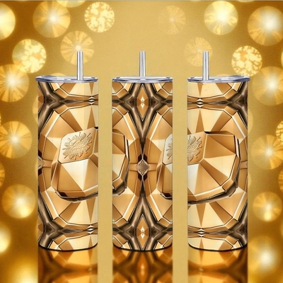 Gold diamond gemstone insulated skinny tumbler | luxury lady fabulous bling crystal travel mug | glamorous gift