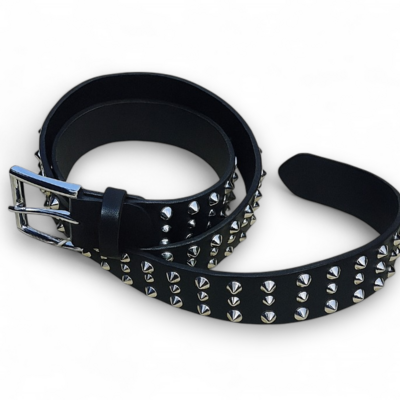 3 row studded design for men with silver cone studs - Thumbnail 5