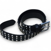 3 row studded design for men with silver cone studs - Thumbnail 1