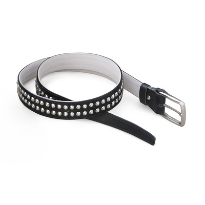 Two row studded design for men with silver cone studs - Thumbnail 5