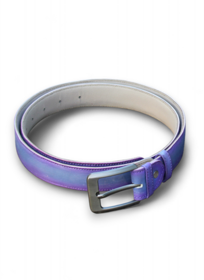 Purple Patina Leather Belt For Men 