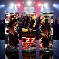 Ozzy Osbourne "God Bless" Skinny Tumbler | Heavy Metal Travel Mug | Music Fan Gift | Rock & Roll Drinkware | Free Ship - Thumbnail 1