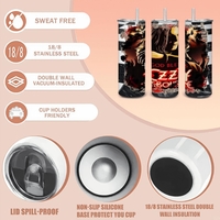 Ozzy Osbourne "God Bless" Skinny Tumbler | Heavy Metal Travel Mug | Music Fan Gift | Rock & Roll Drinkware | Free Ship - Thumbnail 2