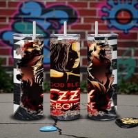 Ozzy Osbourne "God Bless" Skinny Tumbler | Heavy Metal Travel Mug | Music Fan Gift | Rock & Roll Drinkware | Free Ship - Thumbnail 4