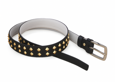 Pyramid studded Belt Design with Golden Studs for men Handmade