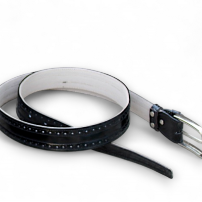 Black leather belt for men  - Thumbnail 4