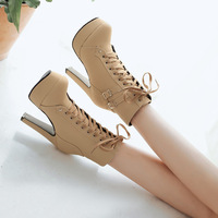 Women's high heels waterproof platform belt buckle martin boots 3 colors - Thumbnail 7