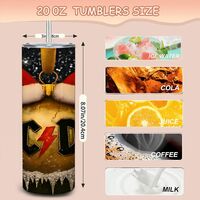 AC/DC Christmas Ornament Skinny Tumbler | Rock & Roll Holiday Travel Mug | Heavy Metal Xmas Gift | Free Ship - Thumbnail 2