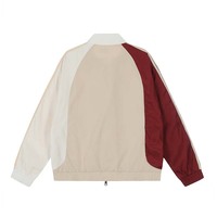 Retro letter pigeon embroidery lapel jacket high street loose contrast color stitching coat - Thumbnail 2