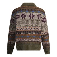 Ethnic style jacquard lapel sweater loose versatile sweater - Thumbnail 2