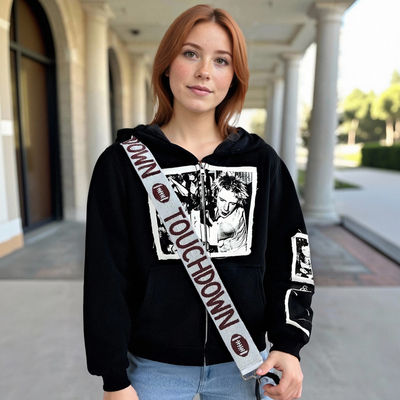 High street character print cardigan hooded sweatshirt