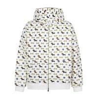 Dachshund Print Cardigan Hoodie Loose Jacket - Thumbnail 1