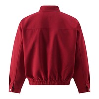 Deconstructed patchwork red lapel jacket loose casual coat - Thumbnail 2