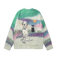Mohair tie-dye striped original sweater retro loose lazy style bf sweater - Thumbnail 2