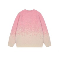 Gradient Cat Jacquard Faux Mink Sweater Loose Round Neck Plush Casual Sweater - Thumbnail 1