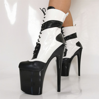 Women Ankle Boots Sexy 20cm High Heels Short Booties Platform Shoes Pole Dance - Thumbnail 2