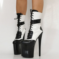 Women Ankle Boots Sexy 20cm High Heels Short Booties Platform Shoes Pole Dance - Thumbnail 4
