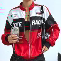 RACING COLOR BLOCK BOMBER JACKET - Thumbnail 1