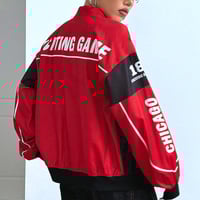 RACING COLOR BLOCK BOMBER JACKET - Thumbnail 3